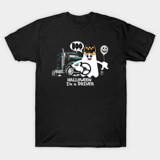 BOO Lady Driver dressed as a GHOST - Funny Halloween Ghost T-Shirt